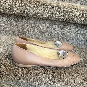 Jimmy Choo Women’s Nude Leather Ballet Flats